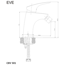 MEREO Bidetová baterie, Eve, bez výpusti, chrom (CBV501)