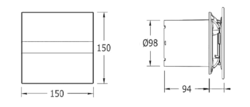 E-100 GBTH koupelnový ventilátor axiální s automatem,4W/8W,potrubí 100mm,černá