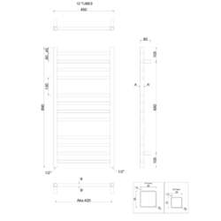 SAPHO METRO otopné těleso 450x890 mm, chrom (0411-03)