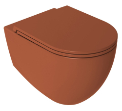 ISVEA INFINITY závěsná WC mísa, Rimless, 36,5x53cm, terracotta (10NF02004-2U)