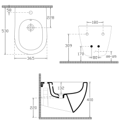 INFINITY bidet závěsný, 36,5x53cm, ivory (10NF41001-2K)