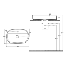 INFINITY OVAL keramické umyvadlo na desku, 60x40cm, antracit (10NF65060-2C)