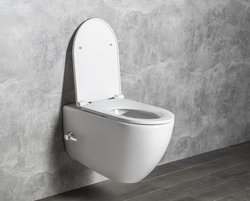 INFINITY závěsná WC mísa Rimless, integrovaný ventil a bidet. sprška, 36,5x53 cm, bílá