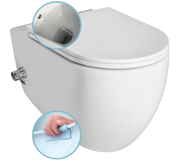 ISVEA INFINITY CLEANWASH závěsná WC mísa Rimless, integrovaná baterie a bidet. sprška, 36,5x53cm, bílá (10NFS1005I)