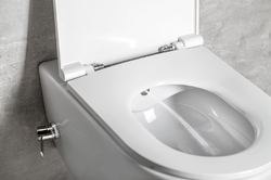 ISVEA INFINITY CLEANWASH závěsná WC mísa Rimless, integrovaná baterie a bidet. sprška, 36,5x53cm, bílá (10NFS1005I)