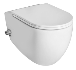 ISVEA INFINITY CLEANWASH závěsná WC mísa Rimless, integrovaná baterie a bidet. sprška, 36,5x53cm, bílá (10NFS1005I)