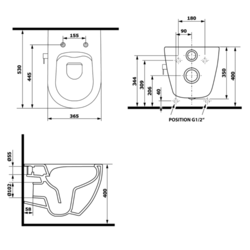 ISVEA INFINITY CLEANWASH závěsná WC mísa Rimless, integrovaná baterie a bidet. sprška, 36,5x53cm, bílá (10NFS1005I)