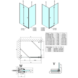 FORTIS LINE čtvercový sprchový kout 1000x1000 mm, L varianta