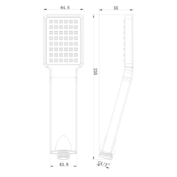 SAPHO LATUS podomítkový sprchový set s termostatickou baterií, box, 2 výstupy, černá mat (1102-62B-21)