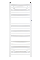 Koupelnový radiátor OMEGA R, Rozměr radiátoru - 600 × 1173 mm, výkon 637 W, Připojení radiátoru - Spodní připojení, Radiátory - Barevné provedení - Bílá