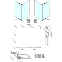 Easy Line obdélníkový sprchový kout 1100x800mm L/P varianta