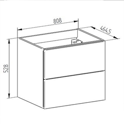 MEREO Aira desk, koupelnová skříňka, dub, 2 zásuvky, 810x530x460 mm (CN721S)