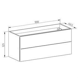 MEREO Aira desk, koupelnová skříňka, dub, 2 zásuvky, 1010x530x460 mm (CN722S)