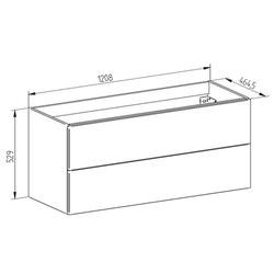 MEREO Aira desk, koupelnová skříňka, dub, 2 zásuvky, 1210x530x460 mm (CN723S)