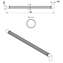 BRUCKNER FLEXY ohebná propojovací trubka, L-80cm, koleno 40/40mm (164.321.0)