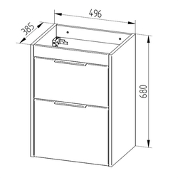 MEREO Vigo, koupelnová skříňka s keramickým umyvadlem 50 cm, dub Riviera (CN320)