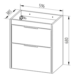 MEREO Vigo, koupelnová skříňka s keramickým umyvadlem 60 cm, dub Riviera (CN321)