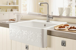 Modulový kuchyňský dřez VILLEROY & BOCH SINGLE 595 WHITE PEARL Barva: bílá keramika motiv na přední straně Pearl Décor