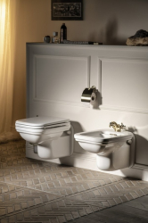 KERASAN WALDORF WC kombi mísa 40x68cm, spodní/zadní odpad, černá mat (411731)