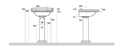 KERASAN WALDORF universální keramický sloup k umyvadlům 60, 80cm, černá mat (417031)