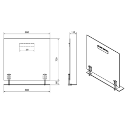 SAPHO WEGA zrcadlo 800x800mm, s policí, černá mat (60092-8B)