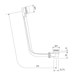 POLYSAN Vanová souprava s bovdenem, délka 575mm, zátka 72mm, zlato mat (71680GB)