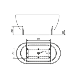 POLYSAN REDUTA konstrukce pro vanu 150x75cm, černá mat (72830B)