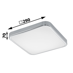 EGLO - MANILVA 1 koupelnové stropní LED svítidlo 290x290mm, 16W, IP44, 230V (96229)