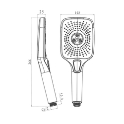 MEREO Ruční sprcha třípolohová 102mm (CB565B)