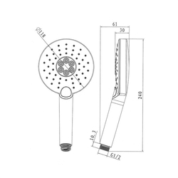 MEREO Ruční sprcha třípolohová Ø 10cm (CB565G)