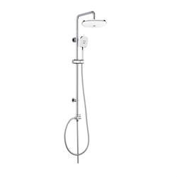 MEREO Sprchový set Sonáta s tyčí, hadicí, ruční a talířovou bílou sprchou (CB60101SPA)