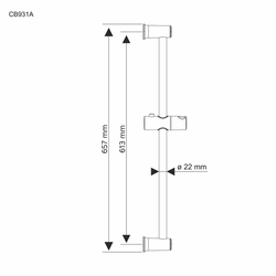 MEREO Posuvný držák sprchy 600 mm (CB931A)