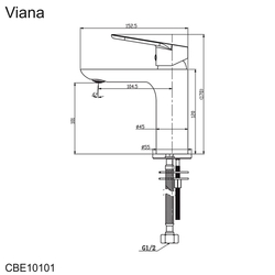 MEREO Umyvadlová stojánková baterie, Viana, s clic-clac CH03VS, chrom (CBE10104C)