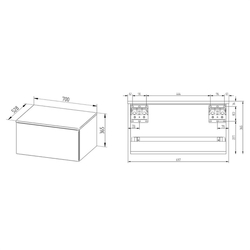 MEREO Ponte, koupelnová skříňka 70 cm, dub (CN221S)