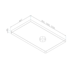 MEREO Siena, koupelnová deska na skříňku, dub masiv, 80 cm, L/P, asymetrická, s výřezem na skříňku 60 cm (CN481DA)