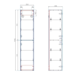 MEREO Siena, koupelnová skříňka 155 cm vysoká, L/P, bíla lesk (CN414LP)