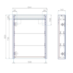 MEREO Siena, koupelnová galerka 64 cm, zrcadlová skříňka, bílá lesk (CN415GB)