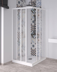 FORTE Čtvercový sprchový kout ACRIL - ANGOLO NEW, BARVA rámu - Bílá, 90 x 90 x 190,2 cm (OLNAC2FS190031)