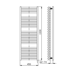 AQUALINE TONDI-E elektrické otopné těleso rovné 450x1330 mm, 500W, bílá (DE470T)