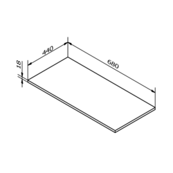 SAPHO Deska DTDL 680x18x440mm, dub alabama (DT068-2222)