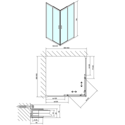POLYSAN EASY LINE čtvercová sprchová zástěna 900x900mm, sklo BRICK (EL5138)