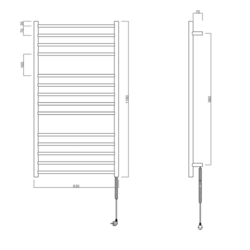 SAPHO REDONDO elektrický sušák ručníků, kulatý, 630x1160 mm, 130 W, nerez lesk (ER230V)