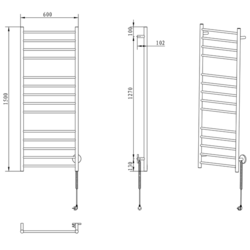 SAPHO REDONDO elektrický sušák ručníků, kulatý, 600x1500 mm, 130 W, nerez lesk (ER250V)