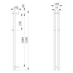 SAPHO PAPINADO elektrický sušák ručníků 109x1200mm, 40W, černá mat (ER340)