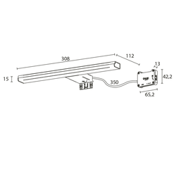 FELINA LED svítidlo, 8W, 308x15x112mm, chrom