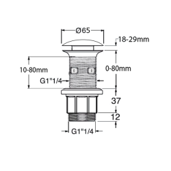 SAPHO Umyvadlová výpust 5/4“, click-clack, betonová zátka, antracit (FG916)