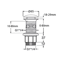 SAPHO Umyvadlová výpust 5/4“, click-clack, betonová zátka, šedá (FG917)