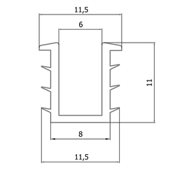 ROTH Svislé dveřní těsnění ND01-2520, délka 2000 mm