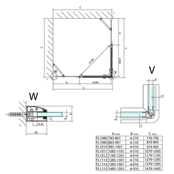 FORTIS LINE obdélníkový sprchový kout 1000x900 mm, rohový vstup