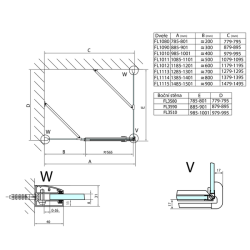 POLYSAN FORTIS LINE obdélníkový sprchový kout 1000x800 mm, L varianta (FL1010LFL3580)